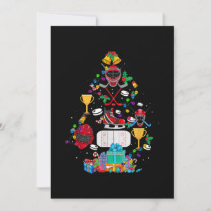Schattige Hockey Kerst Ornament Boom Grappig Cadea Feestdagenkaart