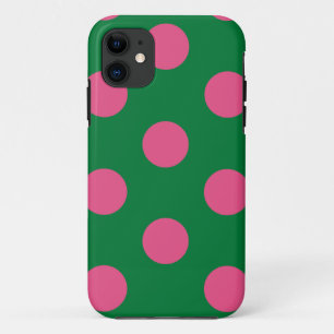 Schattige Hoesje polka dot groen & roze