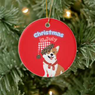 Schattige Holiday Puppy met Kerstman Hoed Keramisch Ornament