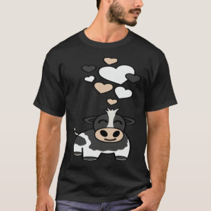 Schattige Holstein Koe Met Hartjes T-shirt