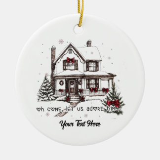 Schattige Home Kerst Keramisch Ornament