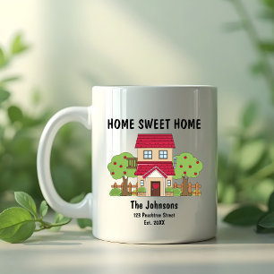 Schattige Home Sweet Home Red House Housewarming Koffiemok