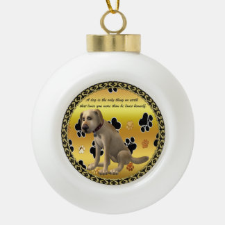 Schattige hond die met een leuk citaat zit keramische bal ornament