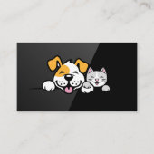Schattige Hond en Kat Glimlachend Visitekaartje (Voorkant)