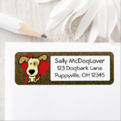 Schattige hond etiket (Insitu)