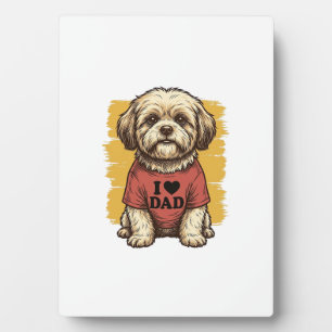 Schattige Hond Ik Hou Van Papa Vintage Gravure Vec Fotoplaat