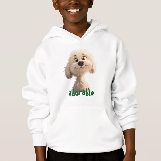 Schattige Hond Illustratie Hoodie - Perfect voor P (Voorkant)