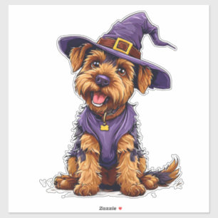 Schattige Hond in Halloween Kostuum Spoken Puppy Sticker
