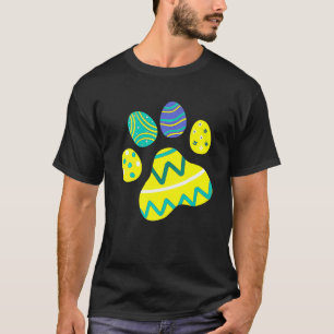 Schattige Hond Kat Poot Paaseieren Hond Kat Pasen T-shirt
