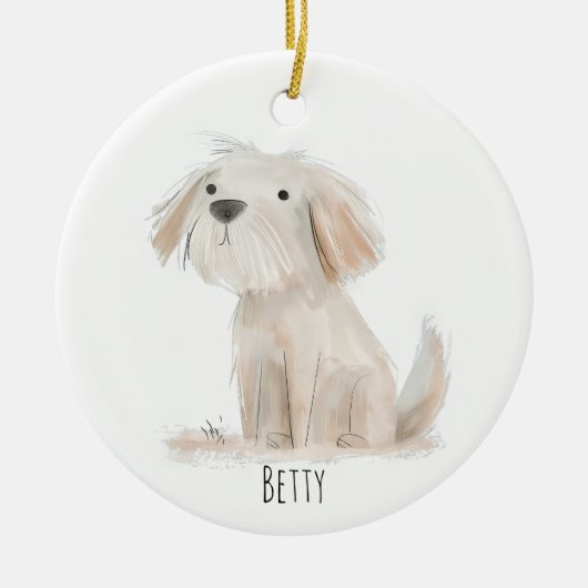 Schattige hond keramisch ornament (Voorkant)