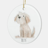 Schattige hond keramisch ornament (Links)