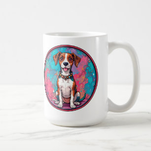 Schattige Hond Met Een Kleurrijke Halsband Koffiemok