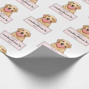 Schattige hond met hart gelukkige Valentijnsdag Cadeaupapier