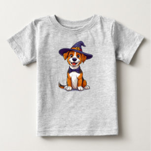 Schattige Hond met Paarse Tovenaarshoed