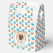 Schattige hond regenboog Waterverf 1e verjaardagsf Bedankdoosjes (Geopend)