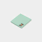 Schattige Hond Turquoise Groen Post-it® Notes (Schuin)