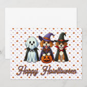 Schattige honden als spook, heks en vampier  kaart (Voorkant / Achterkant)