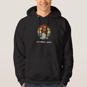 Schattige honden Ik hou van Basset Hounds Vintage Hoodie