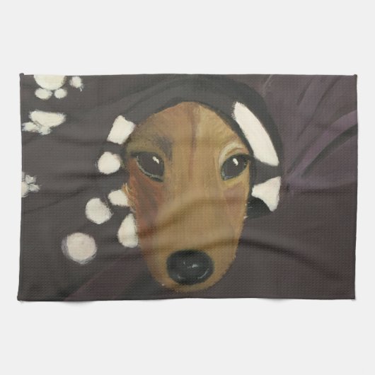 schattige honden keuken handdoeken (Horizontaal)