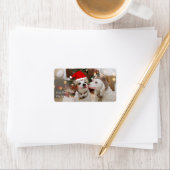 Schattige honden met Santa Hat Etiket (Insitu)