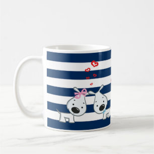 Schattige honden verliefd op Strepen-Personalized Koffiemok
