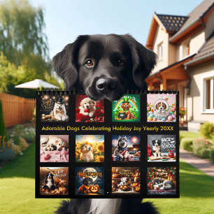 Schattige honden vieren feestvreugde jaarlijks 20X Kalender