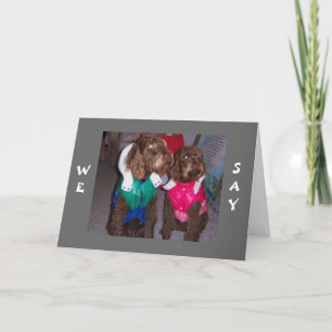 SCHATTIGE HONDEN ZEGGEN ARF (VROLIJK KERSTFEEST) FEESTDAGEN KAART