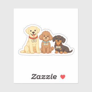 Schattige Hondenfamilie Vector Illustratie Sticker