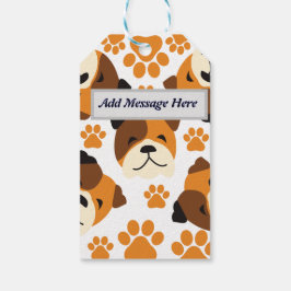 Schattige hondengezicht en poten cadeaulabel