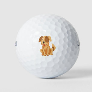 Schattige hondenkarakter golfballen
