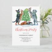 Schattige Hondenkat Kerstfeest Kaart (Staand voorkant)