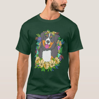 Schattige Hondenliefhebber Bloem Berner Hond Voor  T-shirt