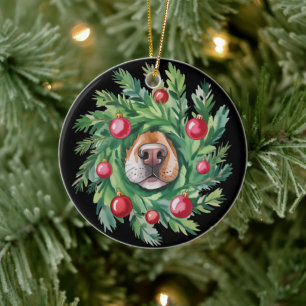 Schattige Hondenneus Kerstmis Hond Moeder Feest Ho Keramisch Ornament
