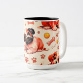 Schattige hondenpatroon 11 oz. koffie mok (Voorkant rechts)