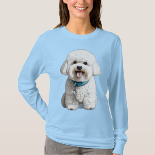 Schattige hondenportret van Bichon Frise T-shirt