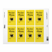 Schattige Honey Bee Custom Name Honey Labels voor (Full Sheet)