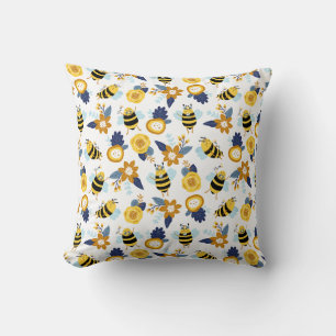 Schattige Honey Bee Lente Zomerpatroon Kussen