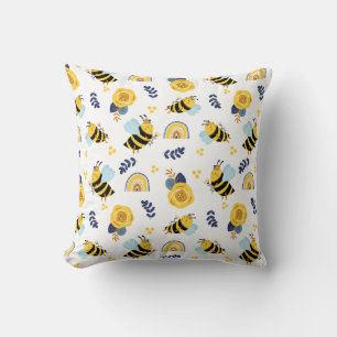Schattige Honey Bee Lente Zomerpatroon Kussen