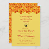 Schattige Honey Bee Theme Baby shower Invitation Kaart (Voorkant / Achterkant)