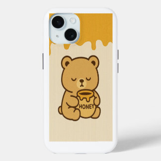 Schattige Honey Beer IPhone case 15 Hoesje