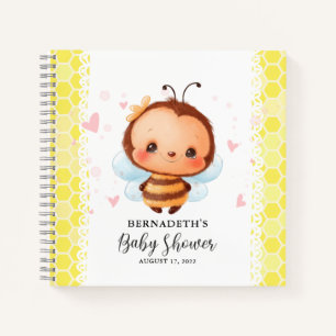 Schattige Honey Bumblebee Baby shower Gastenboek Notitieboek