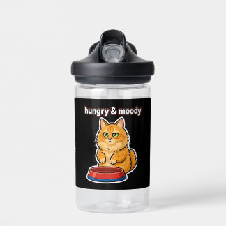 Schattige hongerige en chagrijnige oranje kat meme waterfles