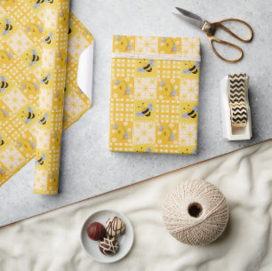 Schattige honingbij en bijenkorven cadeaupapier