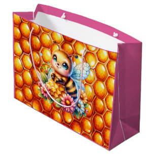Schattige Honingbij en Honeycomb Theme Baby shower Groot Cadeauzakje