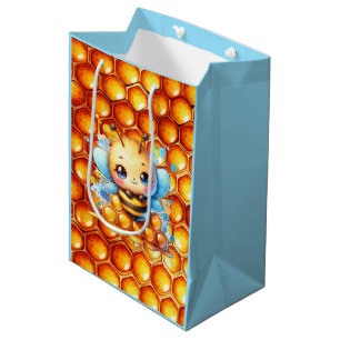 Schattige Honingbij en Honeycomb Theme Baby shower Medium Cadeauzakje
