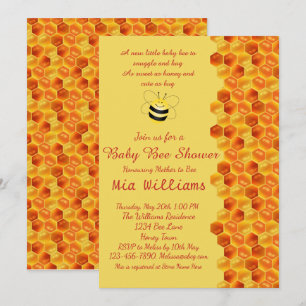 Schattige honingbij thema Baby shower Kaart