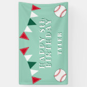 Schattige Honkbal Bunting Flags Kids Verjaardagsfe Spandoek (Verticaal)