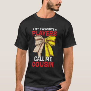 Schattige honkbal- en softbalspelers noemen me nic t-shirt