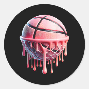 Schattige honkbal kunst voor vrouwen meisjes ronde sticker