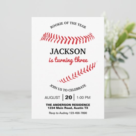 Schattige honkbal verjaardagsfeest kaart (Staand voorkant)